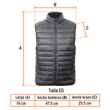 Chaleco de Plumas Ligero para Hombre, Gris, Eg, Truper