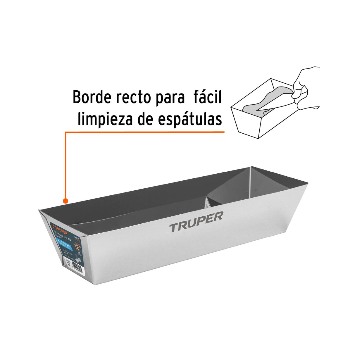 Charola de 12' de Acero Inoxidable para Mezcla, Truper