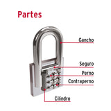 Candado de Hierro 63 mm, Gancho Largo en Blíster, Hermex
