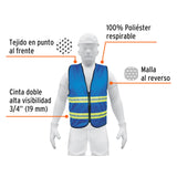 Chaleco de Seguridad Azul Alta Visibilidad con Cierre