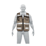 Chaleco Brigadista con Cintas Reflejantes, Color Beige