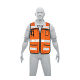Chaleco Brigadista con Cintas Reflejantes, Color Naranja