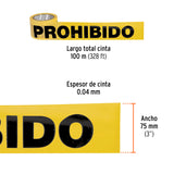 Rollo de 100 m de Cinta Delimitadora 'Prohibido', Truper