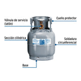 Cilindro Portátil para Gas Lp, 2 kg (4.5LB) Foset