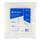 Bolsa con 1000 Cinchos Plásticos 40LB, 200X3.5 mm, Naturales
