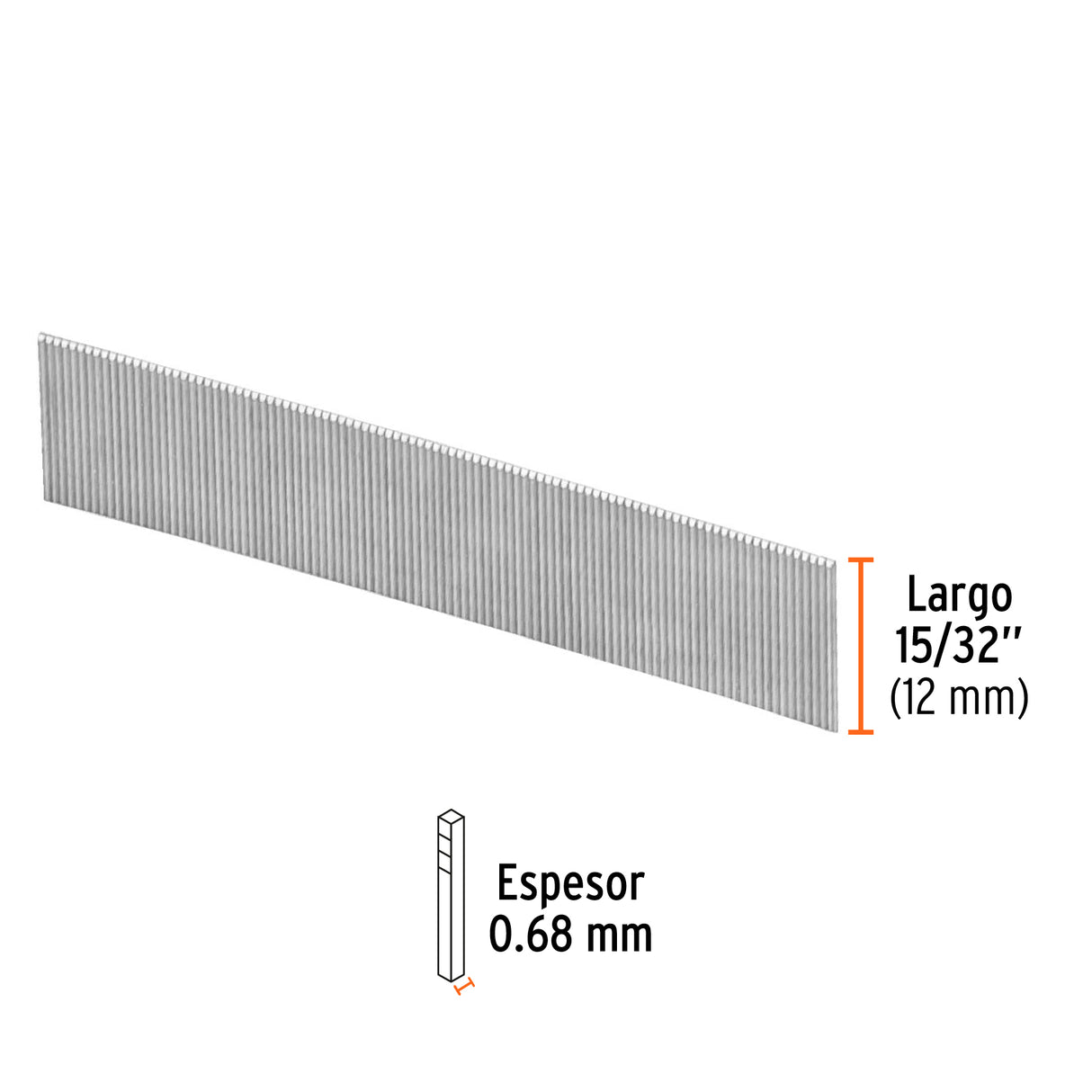 Caja con 10000 Clavos Calibre 23, 12 mm para CLNE-23, Truper