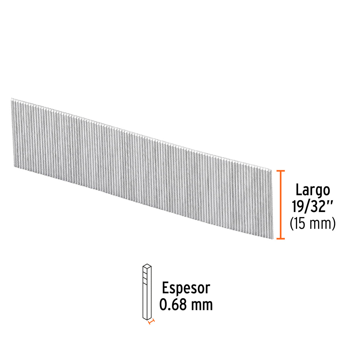Caja con 10000 Clavos Calibre 23, 15 mm para CLNE-23, Truper