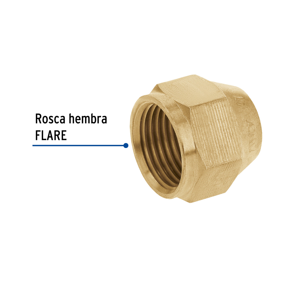 Tuerca Cónica Reducida de Latón 1/2' X 3/8', Foset
