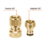 Conector 3/4' Rápido de Latón Manguera-acc. Sistema Click