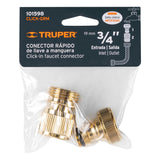 Conector 3/4' Rápido de Latón Grifo-manguera Sistema Click
