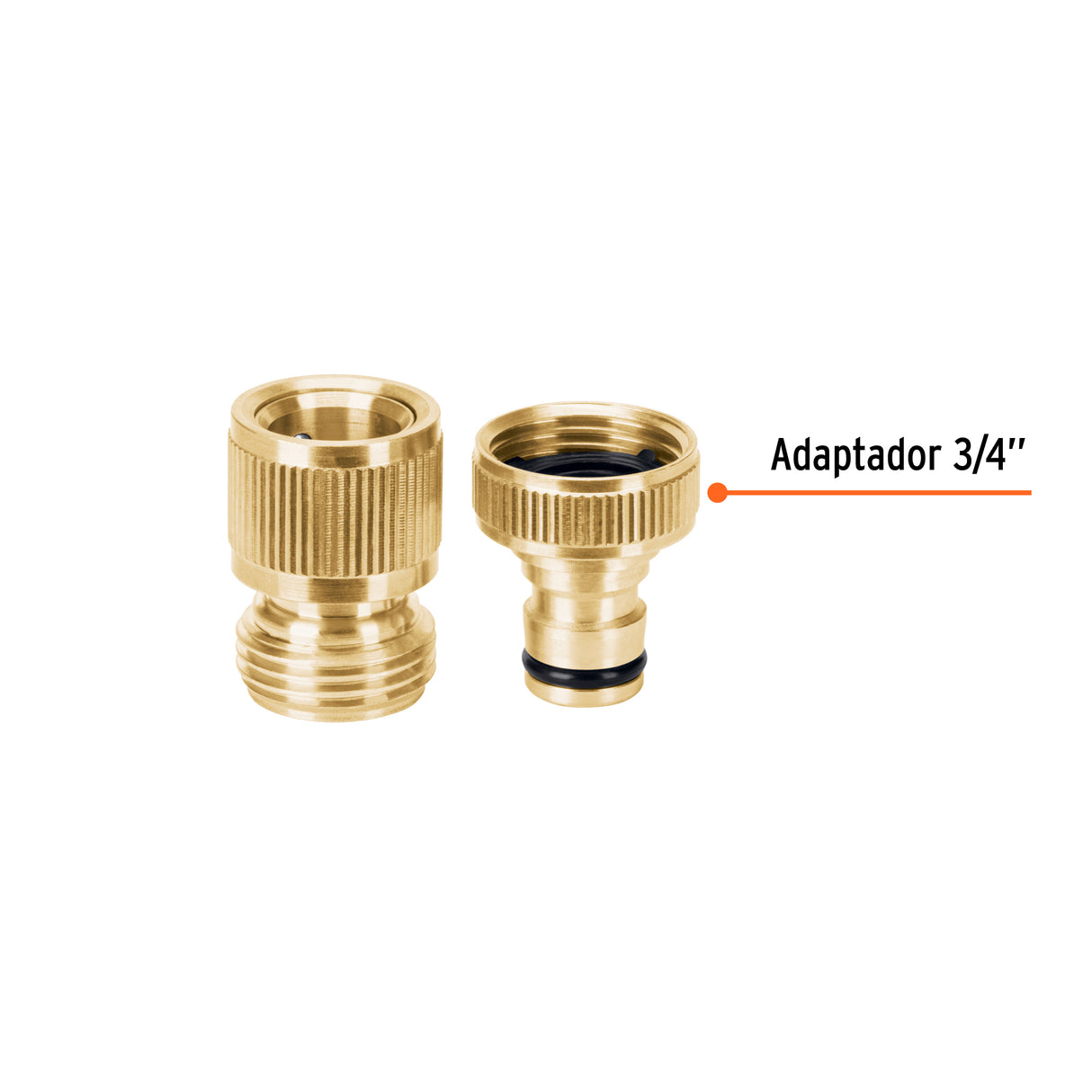 Conector 3/4' Rápido de Latón Grifo-manguera Sistema Click