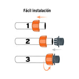 Conector 1/2' Macho de ABS con Tuerca de Ajuste Manual