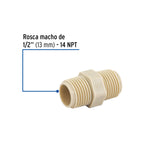 Niple Corrido 1/2' de Polipropileno, Foset