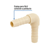 Codo 90° Inserción de 3/8' de Polipropileno, Foset