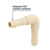 Codo 90° Inserción de 1/2' de Polipropileno, Foset