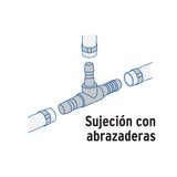 Tee Inserción 3/8' de Polipropileno, Foset