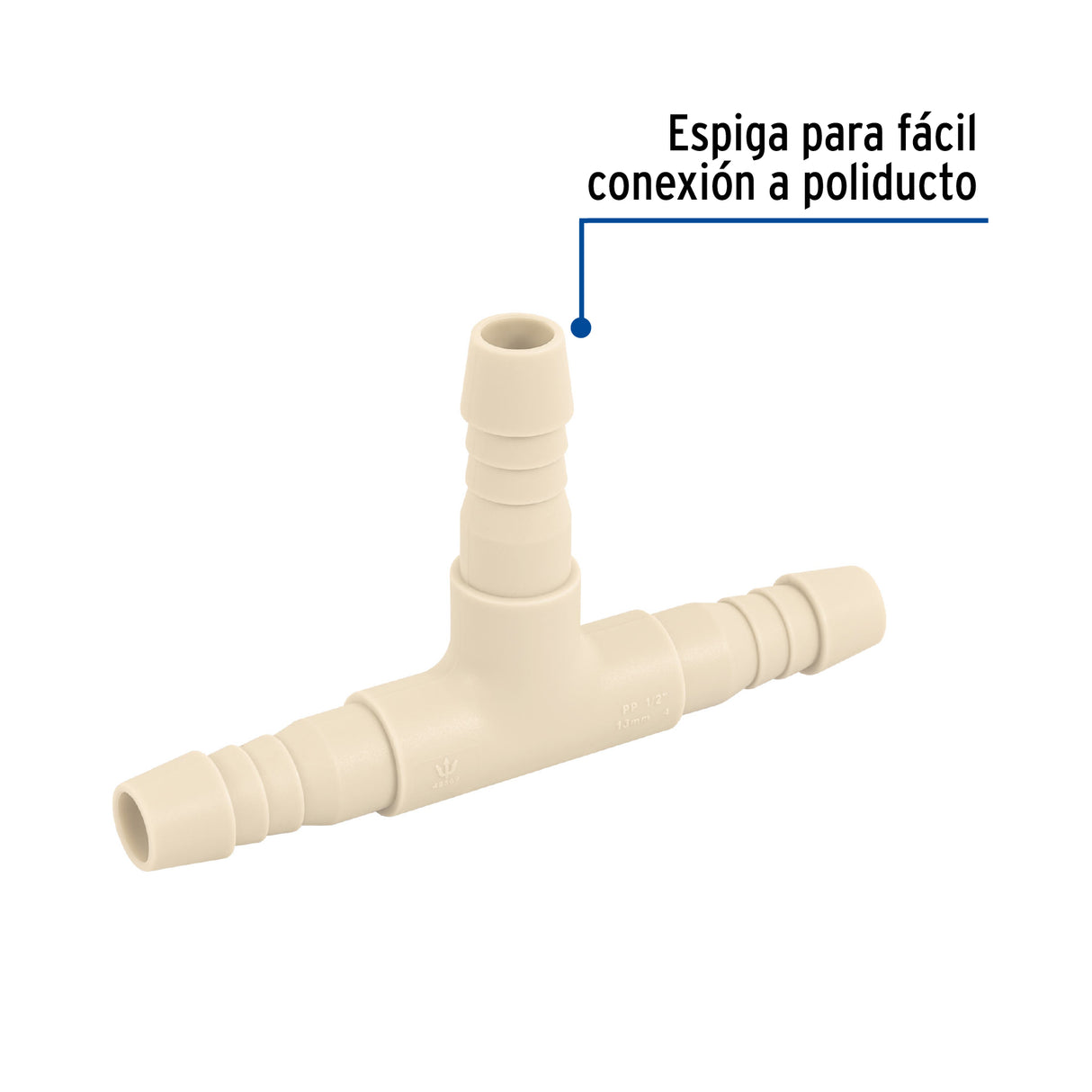 Tee Inserción 1/2' de Polipropileno, Foset
