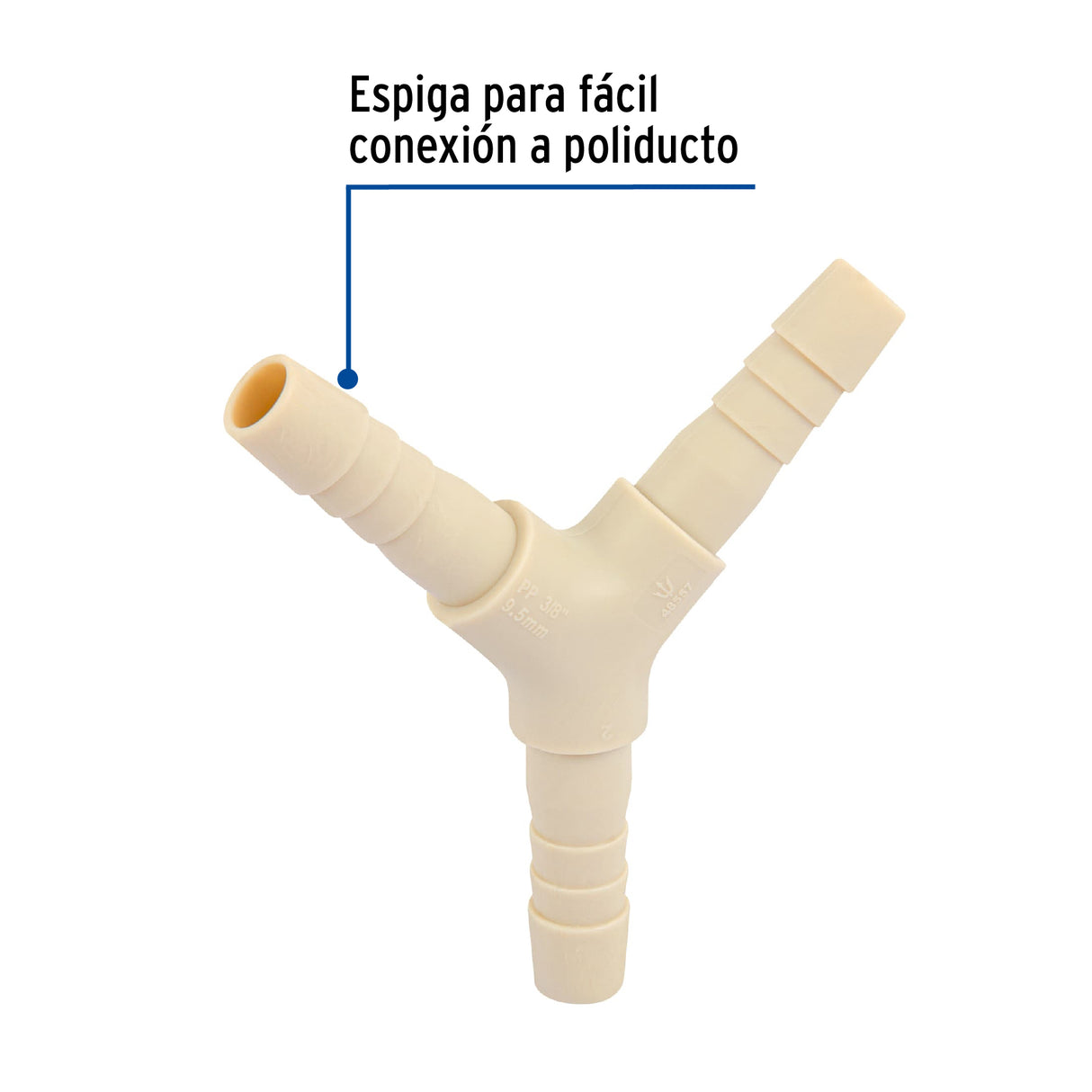 Yee Inserción 3/8' de Polipropileno, Foset