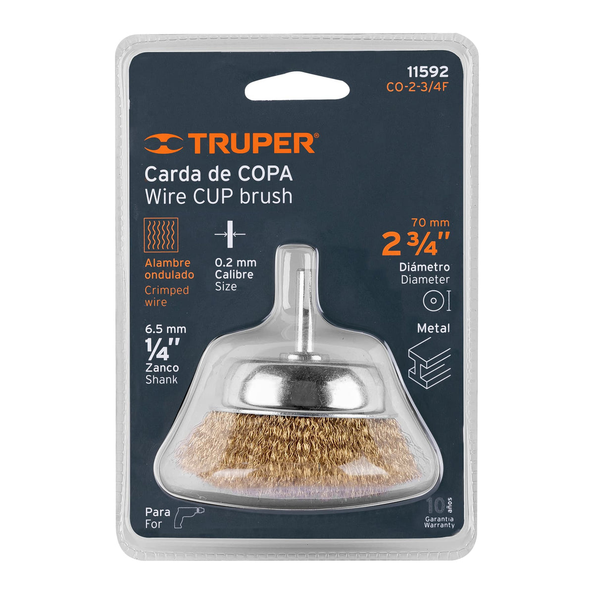 Carda de Copa 2-3/4' Alambre Fino para Taladro, Truper