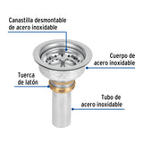 Contracanasta 3-1/2' Inox, Instala-fácil, Tubo Inox, Foset