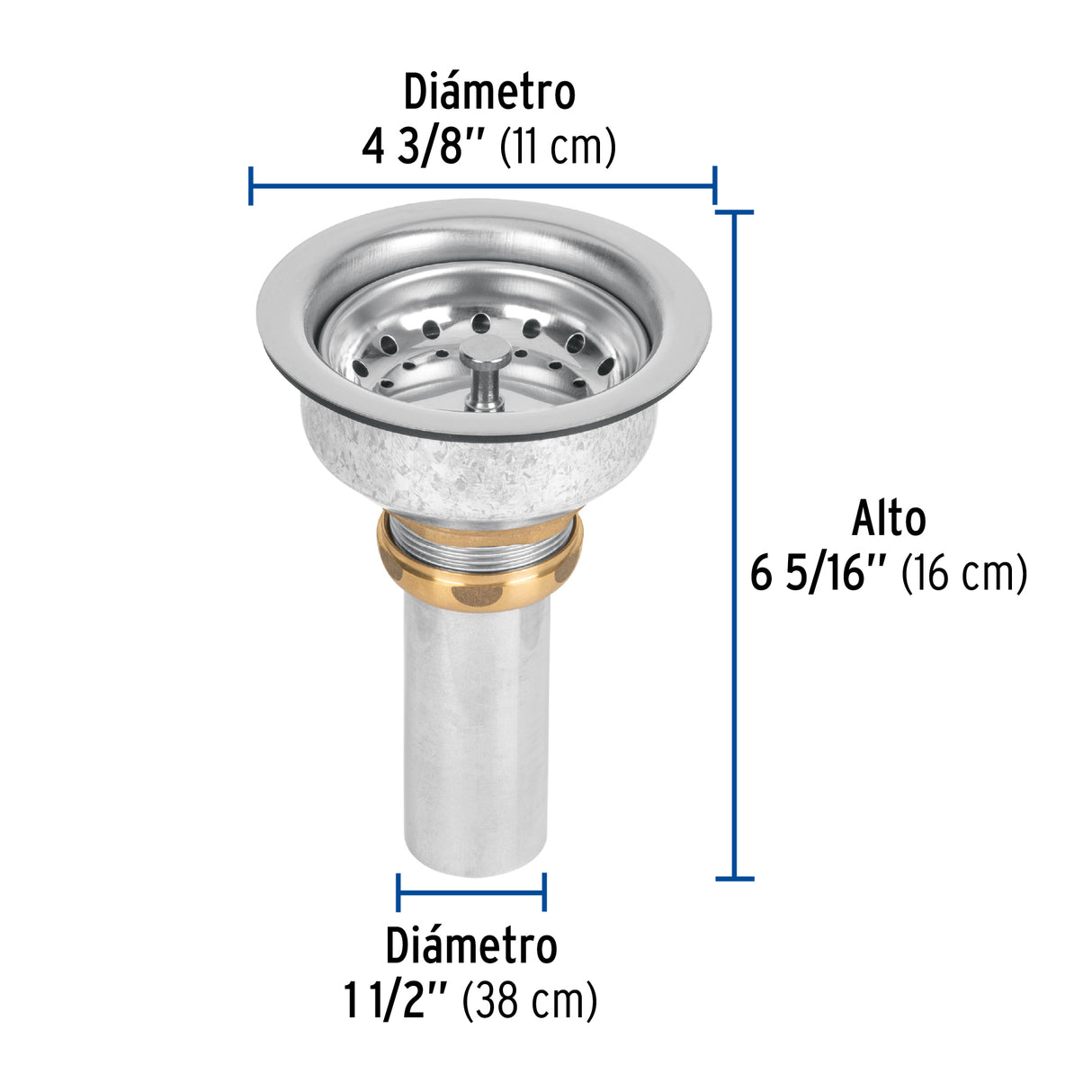 Contracanasta 3-1/2' Inox, Instala-fácil, Tubo Inox, Foset