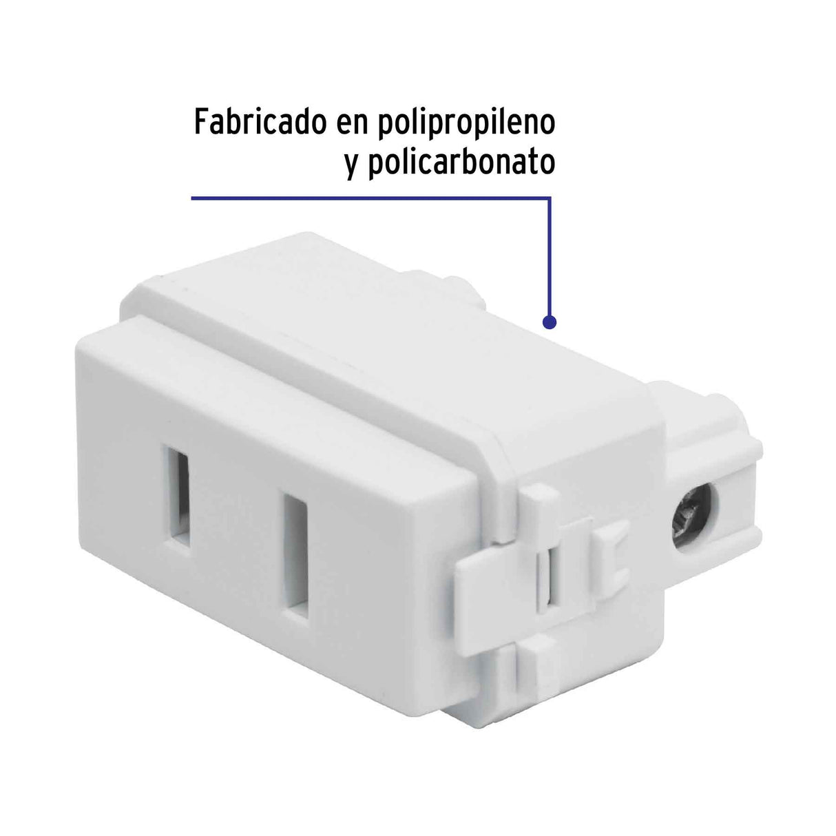 Contacto Sencillo, 2POLOS, sin Tierra, Línea Italiana, Blanco