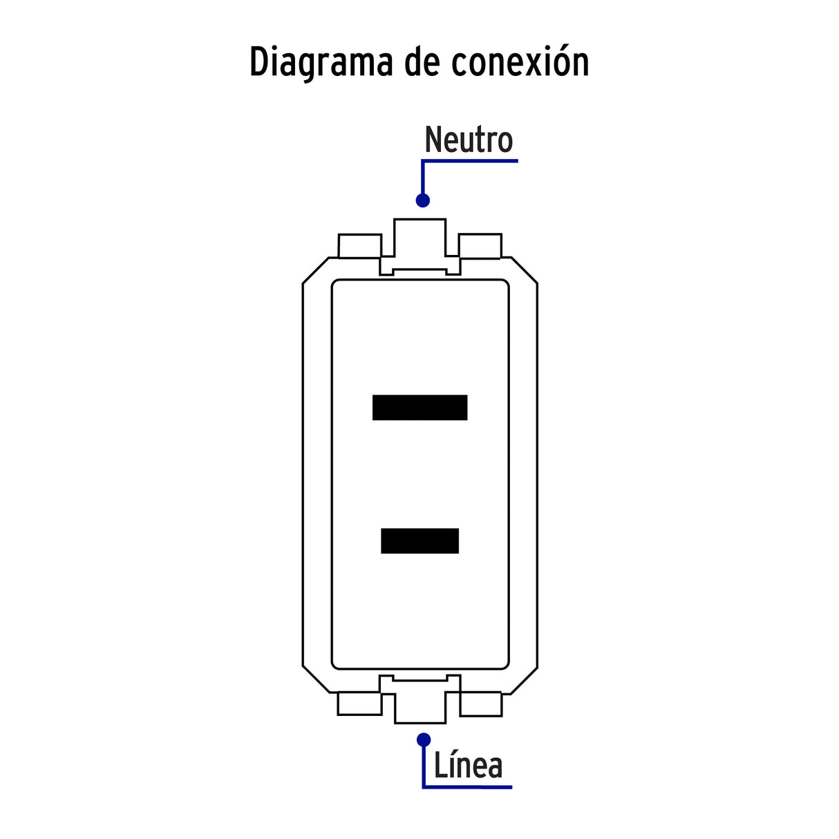 Contacto Sencillo, 2POLOS, sin Tierra, Línea Italiana, Blanco