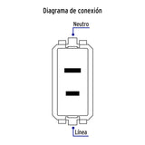 Contacto Sencillo, 2POLOS, sin Tierra, Línea Italiana, Blanco