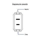 Contacto Sencillo, 2POLOS, sin Tierra, Negro, Línea Italiana