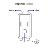 Contacto 2 Polos + Tierra, Marfil, Línea Volteck Basic
