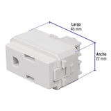 Contacto Sencillo, 2 Polos + Tierra, Línea Italiana, Blanco