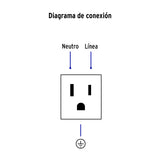 Contacto Aterrizado, 1.5 Módulos, Línea Española, Blanco