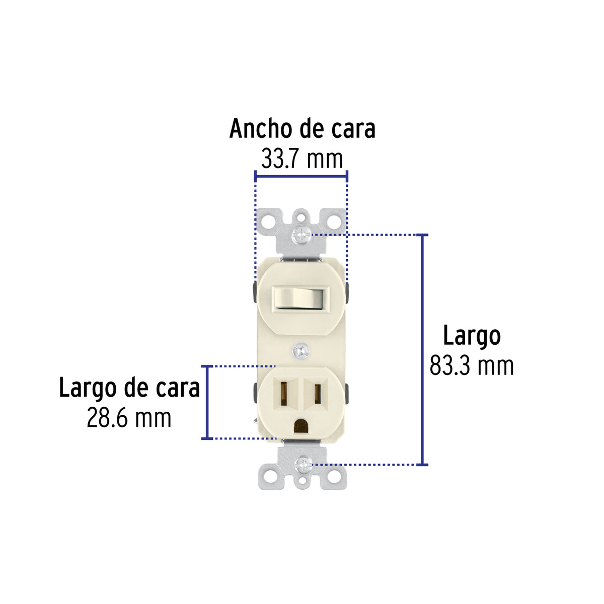 Interruptor de Palanca con Contacto, Standard, Marfil