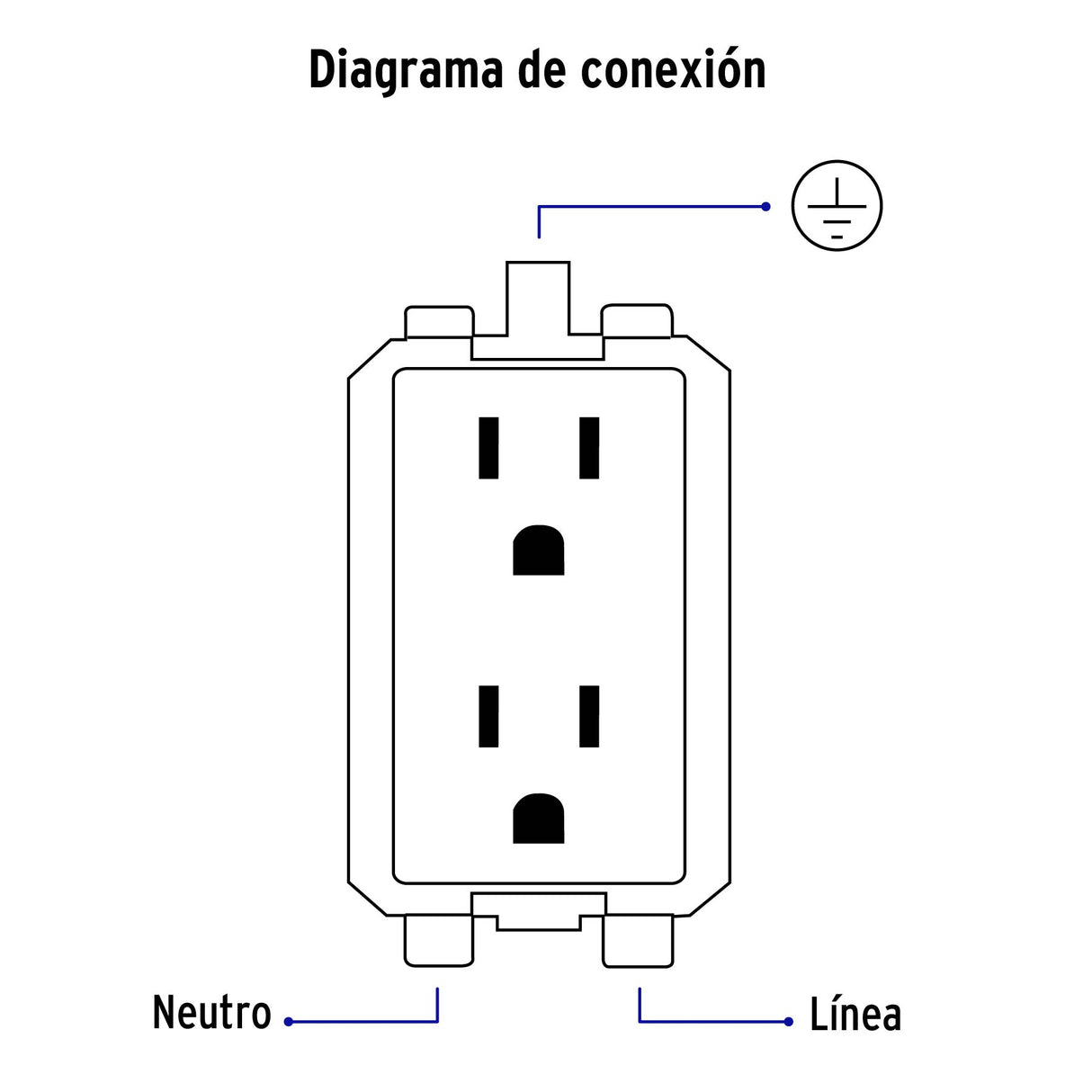 Contacto Dúplex, 2 Polos + Tierra, Volteck Basic