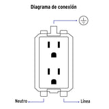 Contacto Dúplex, 2 Polos + Tierra, Volteck Basic