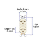 Contacto Dúplex, Cara de Chino, Standard, Marfil, Volteck