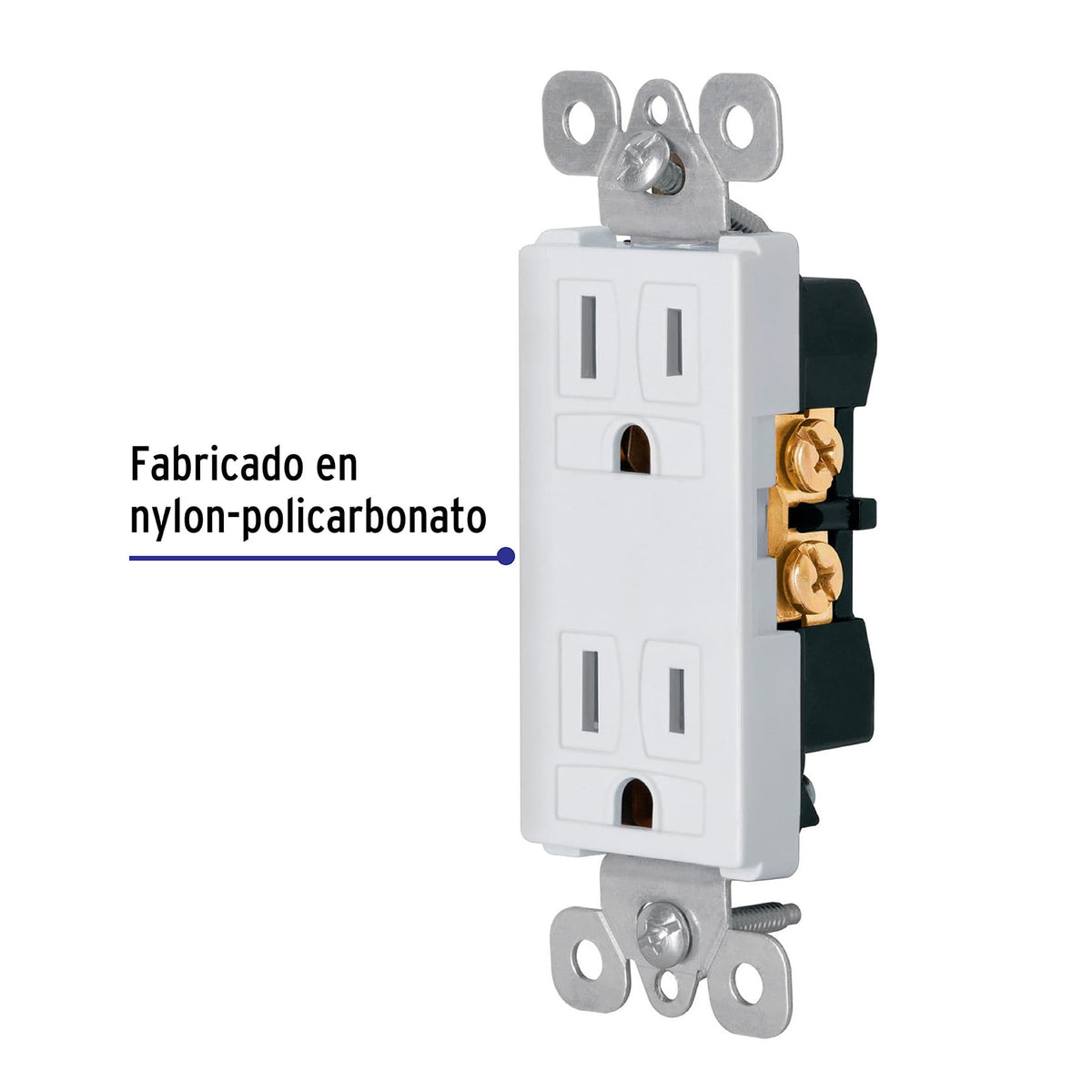 Contacto Dúplex, 2 Polos + Tierra, Línea Classic, Volteck