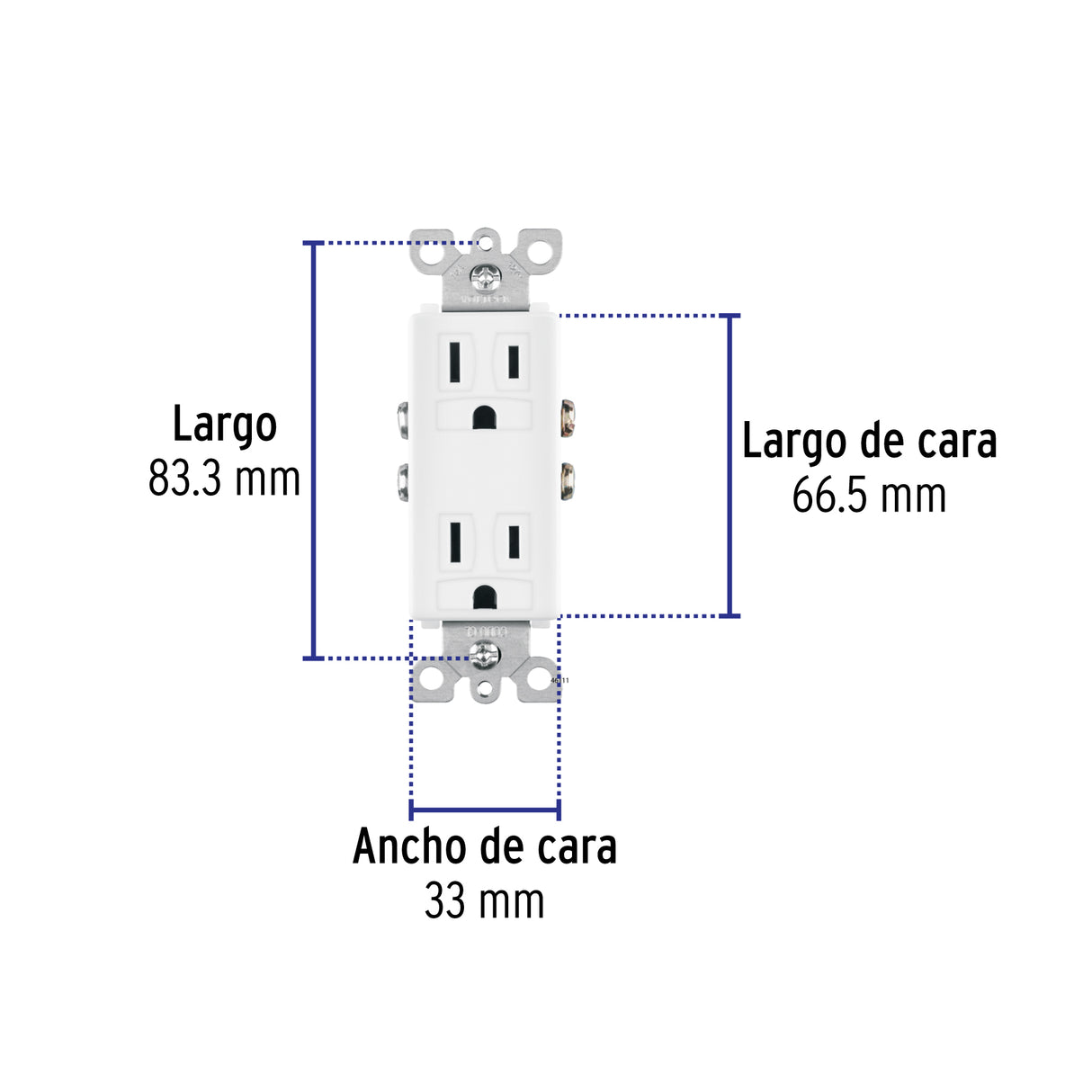 Contacto Dúplex, 2 Polos + Tierra, Línea Classic, Volteck