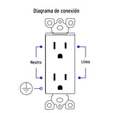 Contacto Dúplex, 2 Polos + Tierra, Línea Classic, Volteck