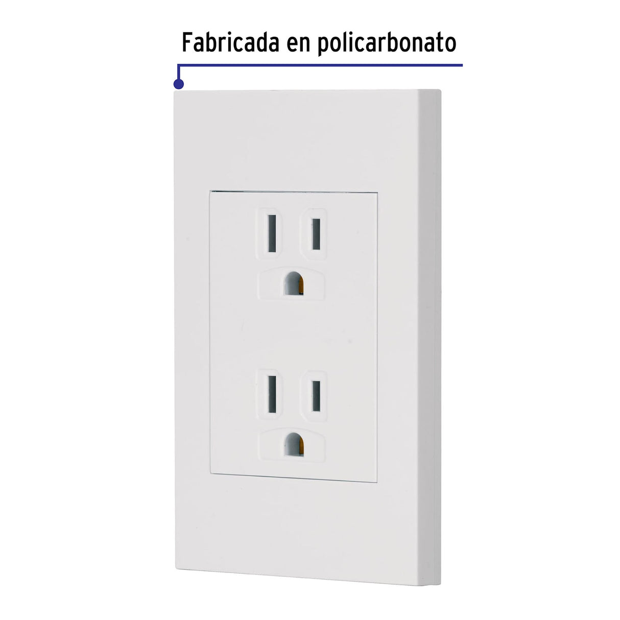 Placa Armada Contacto Dúplex, 3 Módulos, Española, Blanco