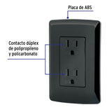 Contacto Dúplex Aterrizado, Color Negro, Línea Italiana