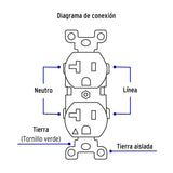Contacto Dúplex, Tierra Aislada, 20 a, Línea Standard