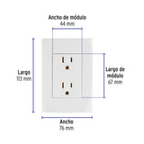 Contacto Dúplex, 2 Polos + Tierra, Línea Oslo, Blanco