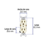 Contacto Dúplex, 2 Polos 3 Hilos, Standard, Granel, Marfil