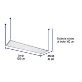 Panel LED 45 W 6500K, 30X120 cm, Empotrable/Colgante, Volteck