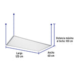 Panel LED 65 W 6500K, 60X120 cm, Empotrable/Colgante, Volteck