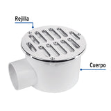 Coladera 5' Salida Lateral, ABS, Rejilla Cromada 3 Tornillos