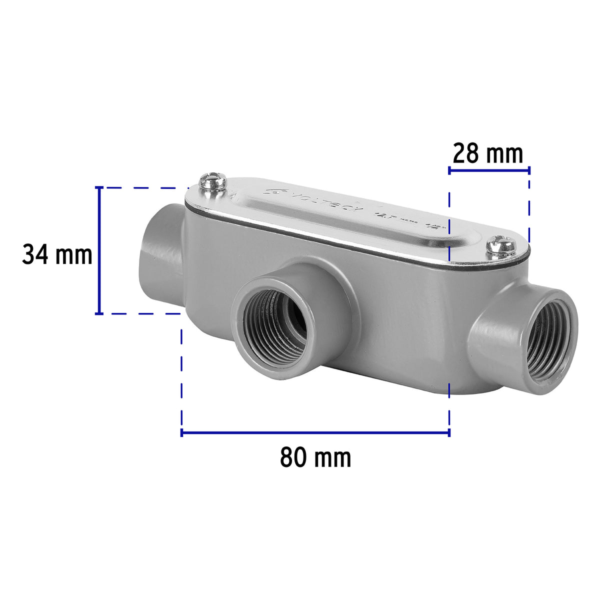 Condulet 1/2' Conexión Tipo T, Volteck
