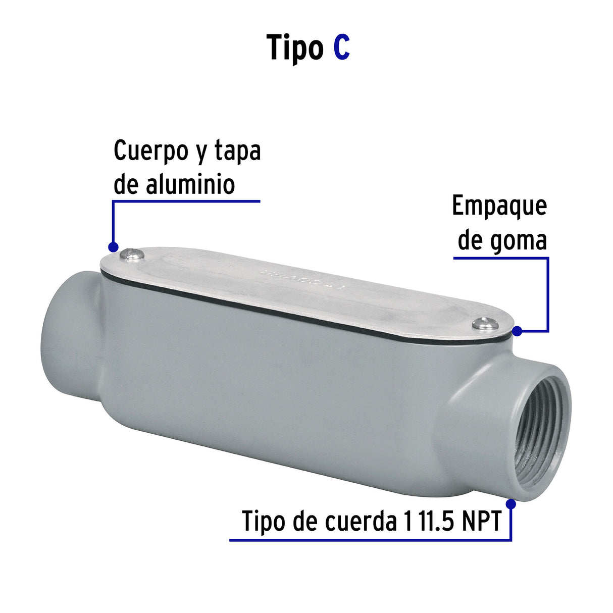 Condulet 1' Conexión Tipo C, Volteck