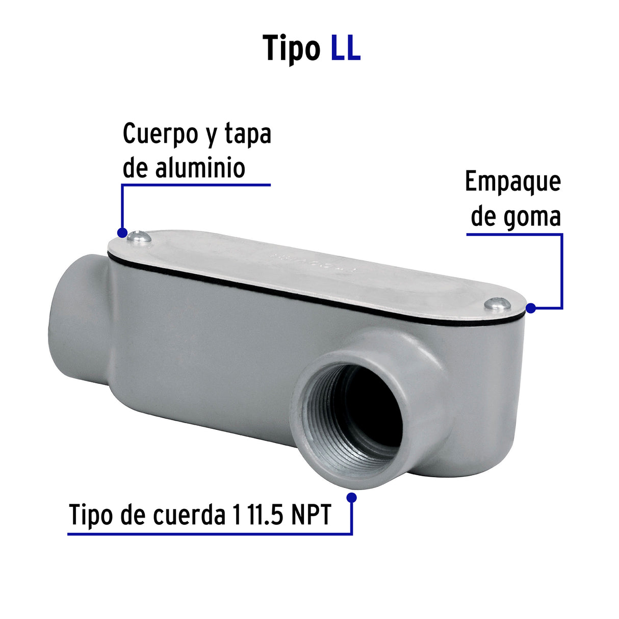 Condulet 1' Conexión Tipo Ll, Volteck